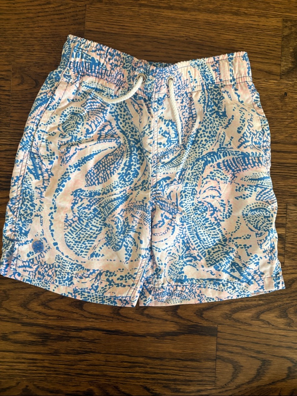 Lilly Pulitzer Blue and Pink Printed Swim Shorts